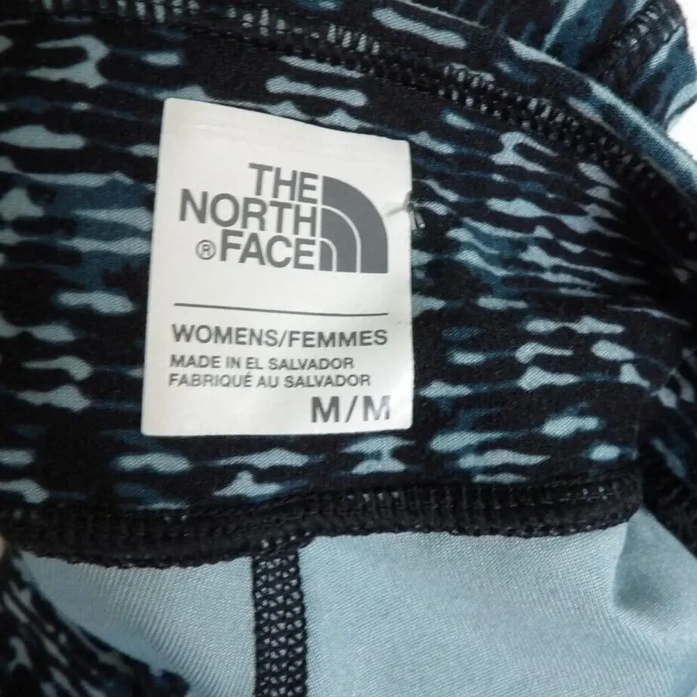 The North Face Womens Medium Blue Black Leggings Activewear‎ Athleisure Abstract